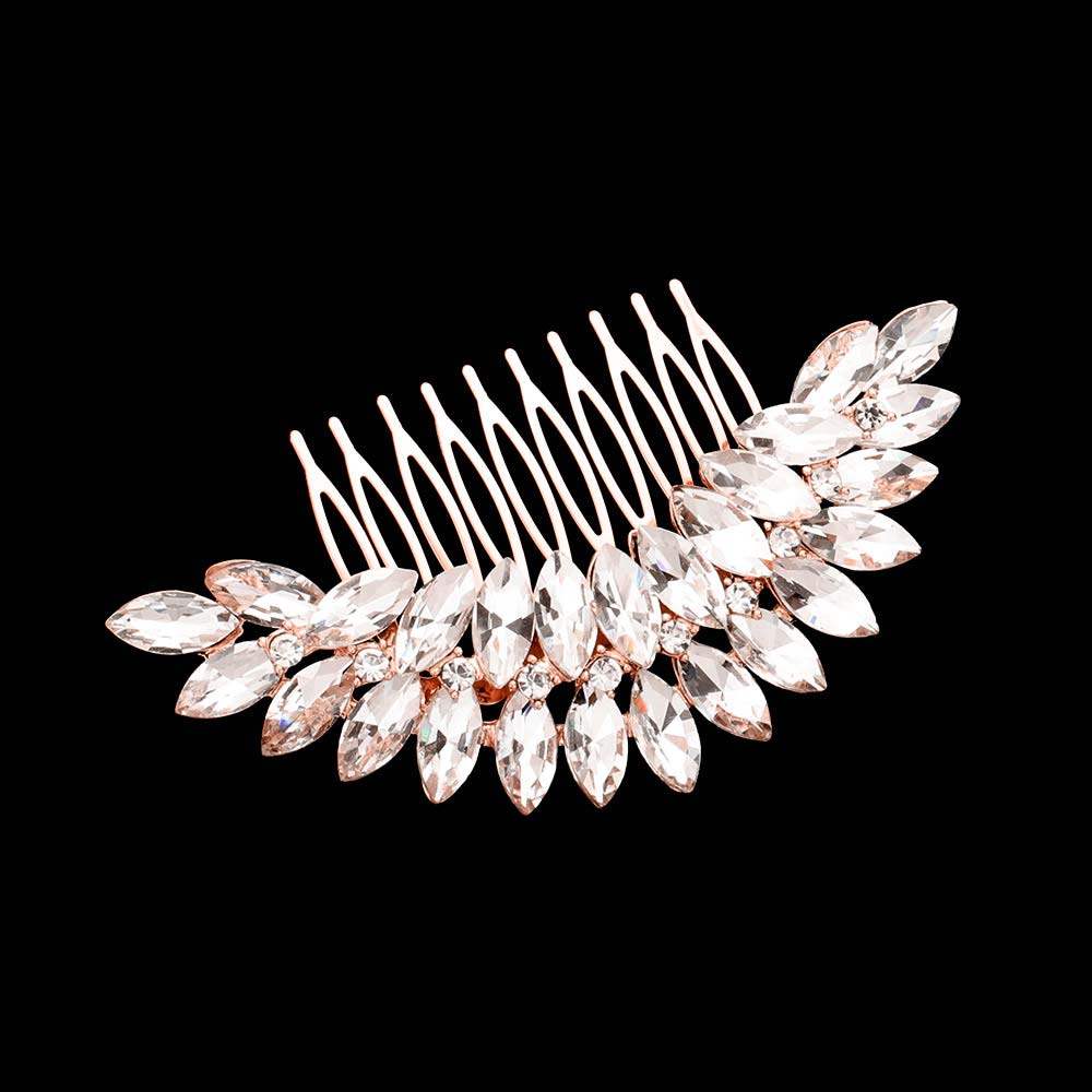 Marquise Stone Cluster Hair Comb - Madeline Love - Flyclothing LLC