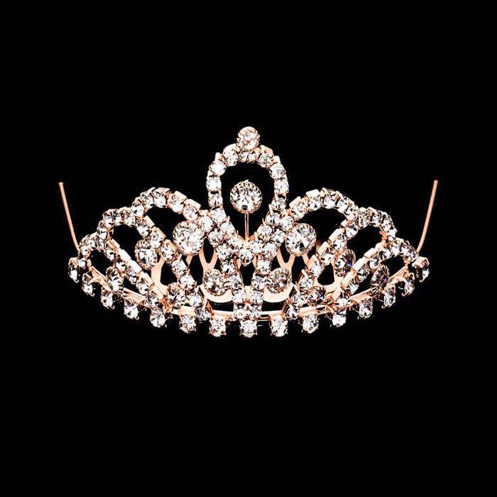 Mini Crystal Rhinestone Pave Princess Tiara - Madeline Love - Flyclothing LLC