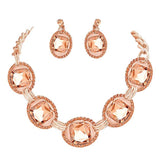 Pave Trim Glass Crystal Link Necklace - Madeline Love - Flyclothing LLC