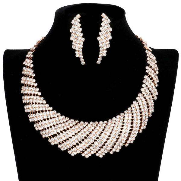 Rhinestone Tornado Collar Bib Necklace - Madeline Love - Flyclothing LLC