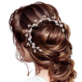 Stone Embellished Flower Cluster Vine Bun Wrap Headpiece - Madeline Love - Flyclothing LLC