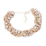 Tangled Chain Crystal Rhinestone Evening Bracelet - Madeline Love - Flyclothing LLC