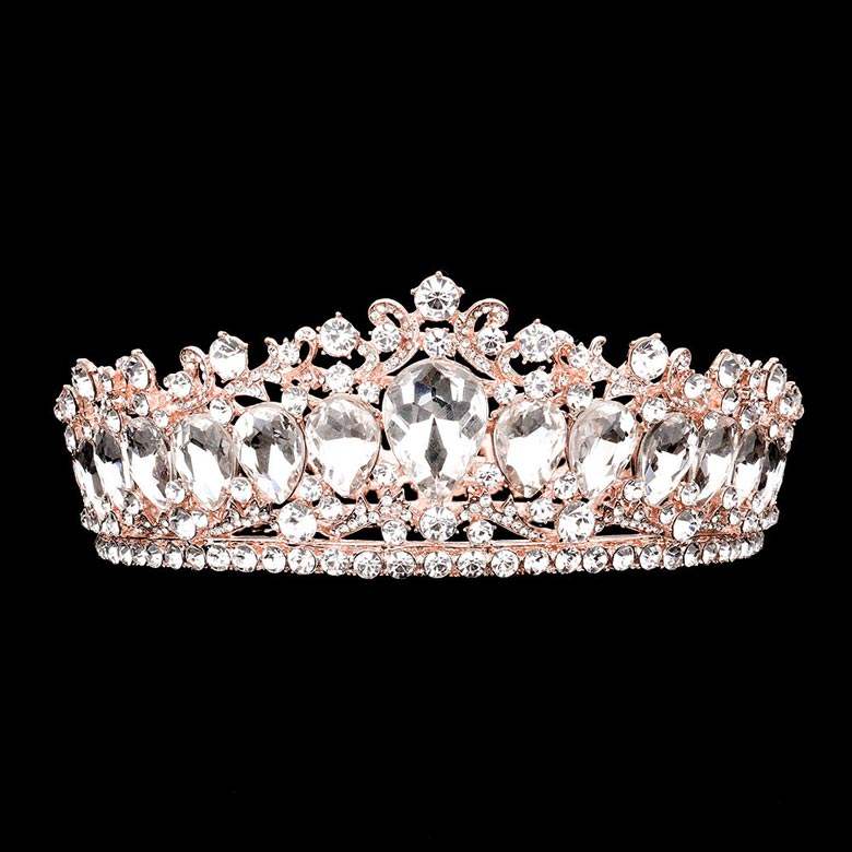 Teardrop Stone Accented Crown Tiara - Madeline Love - Flyclothing LLC