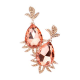 Teardrop Stone Accented Dangle Evening Earrings - Madeline Love - Flyclothing LLC
