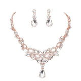 Teardrop Stone Accented Evening Necklace - Madeline Love - Flyclothing LLC