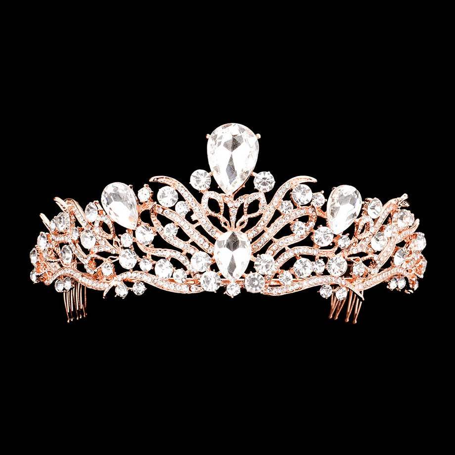 Teardrop Stone Accented Princess Tiara - Madeline Love - Flyclothing LLC