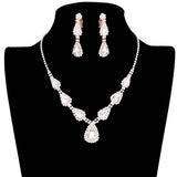 Teardrop Stone Accented Rhinestone Pave Necklace - Madeline Love - Flyclothing LLC