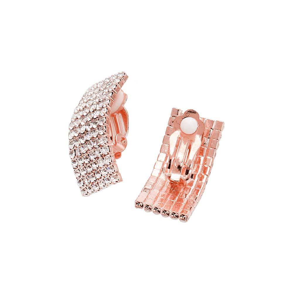 Trendy Crystal Rhinestone Pave Collar Necklace Earring Set - Madeline Love - Flyclothing LLC