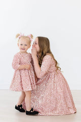 Rose Gold Velvet Sequin Dress - Mila & Rose ® - Flyclothing LLC