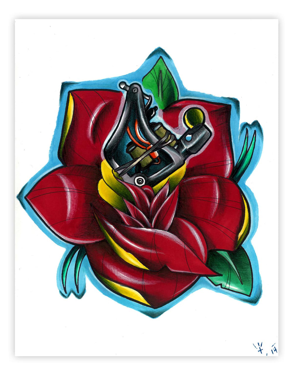 Black Market Art Company Rose Machine Print