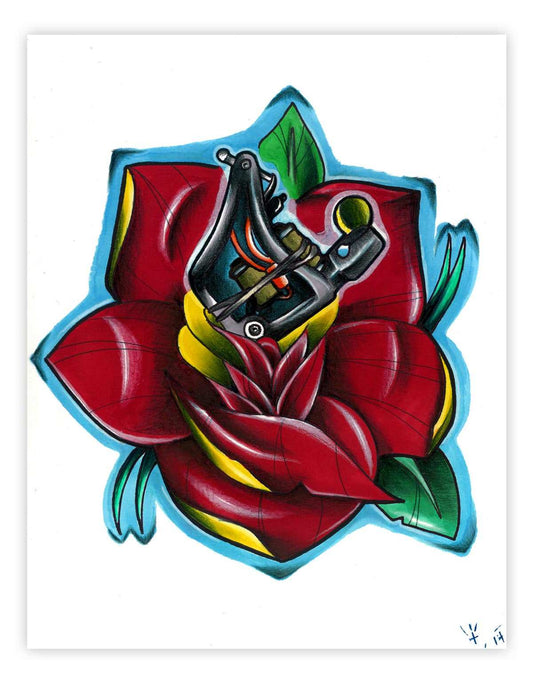 Black Market Art Company Rose Machine Print - Black Market Art Company - Flyclothing LLC