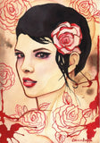 Black Market Art Company Rose Red Print