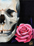 Black Market Art Company Rose Skull Print