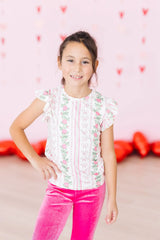 Rosebud Bows S/S Ruffle Tee - Mila & Rose ® - Flyclothing LLC