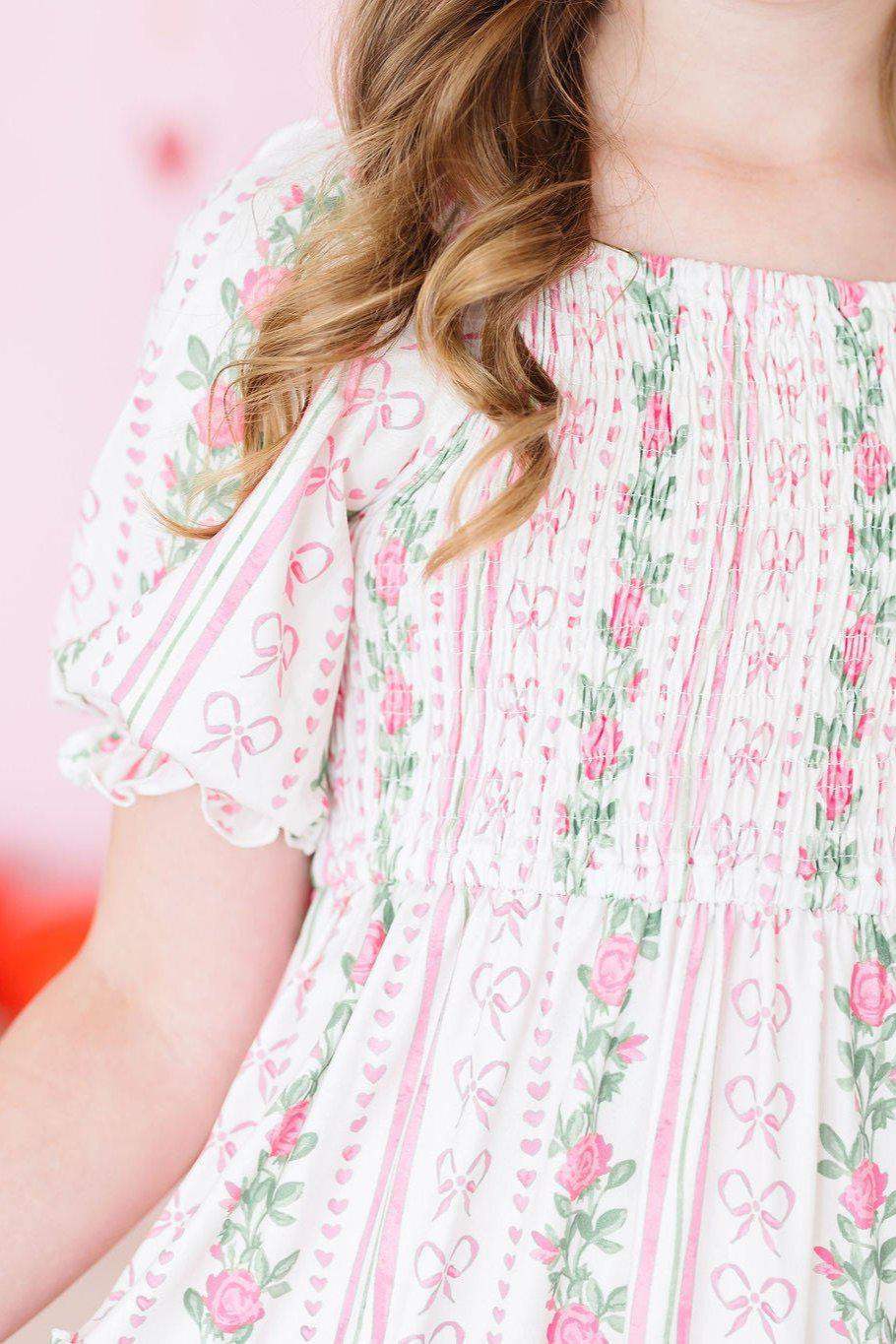 Rosebud Bows Smocked Ruffle Dress - Mila & Rose ® - Flyclothing LLC