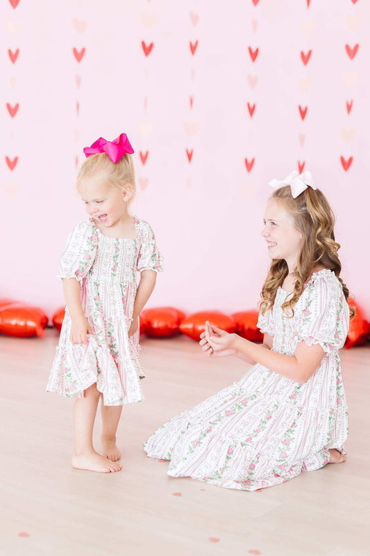Rosebud Bows Smocked Ruffle Dress - Mila & Rose ® - Flyclothing LLC