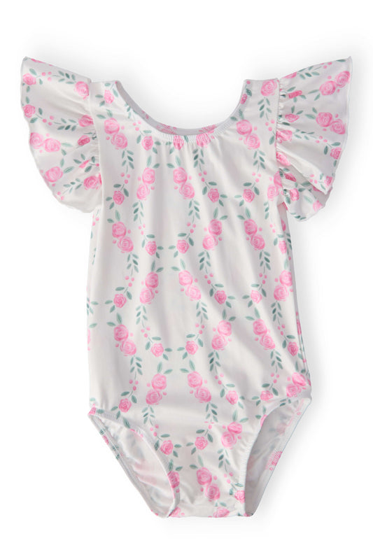 Rosie Posie S/S Flutter Sleeve Leotard - Mila & Rose ® - Flyclothing LLC