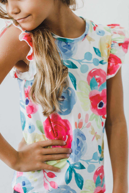 Rosie S/S Ruffle Tee - Mila & Rose ® - Flyclothing LLC