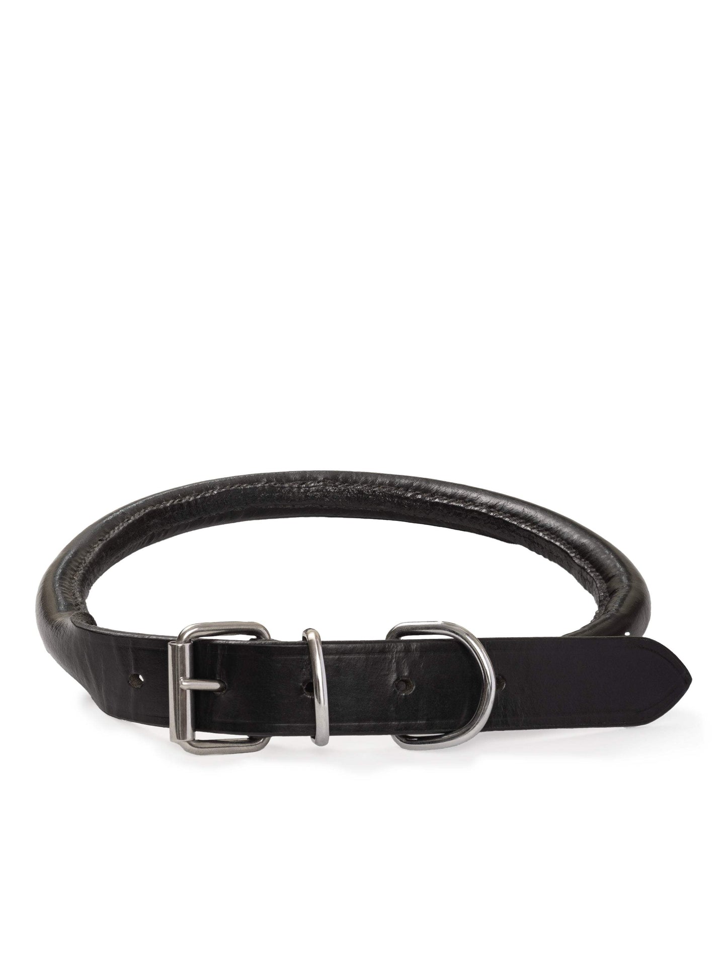 Rolled Leather Dog Collar - Classy Leather Bags - Flyclothing LLC