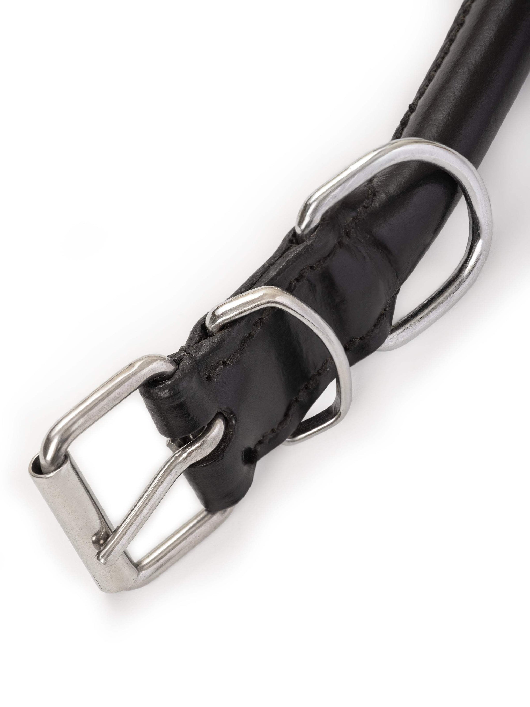 Rolled Leather Dog Collar - Classy Leather Bags - Flyclothing LLC