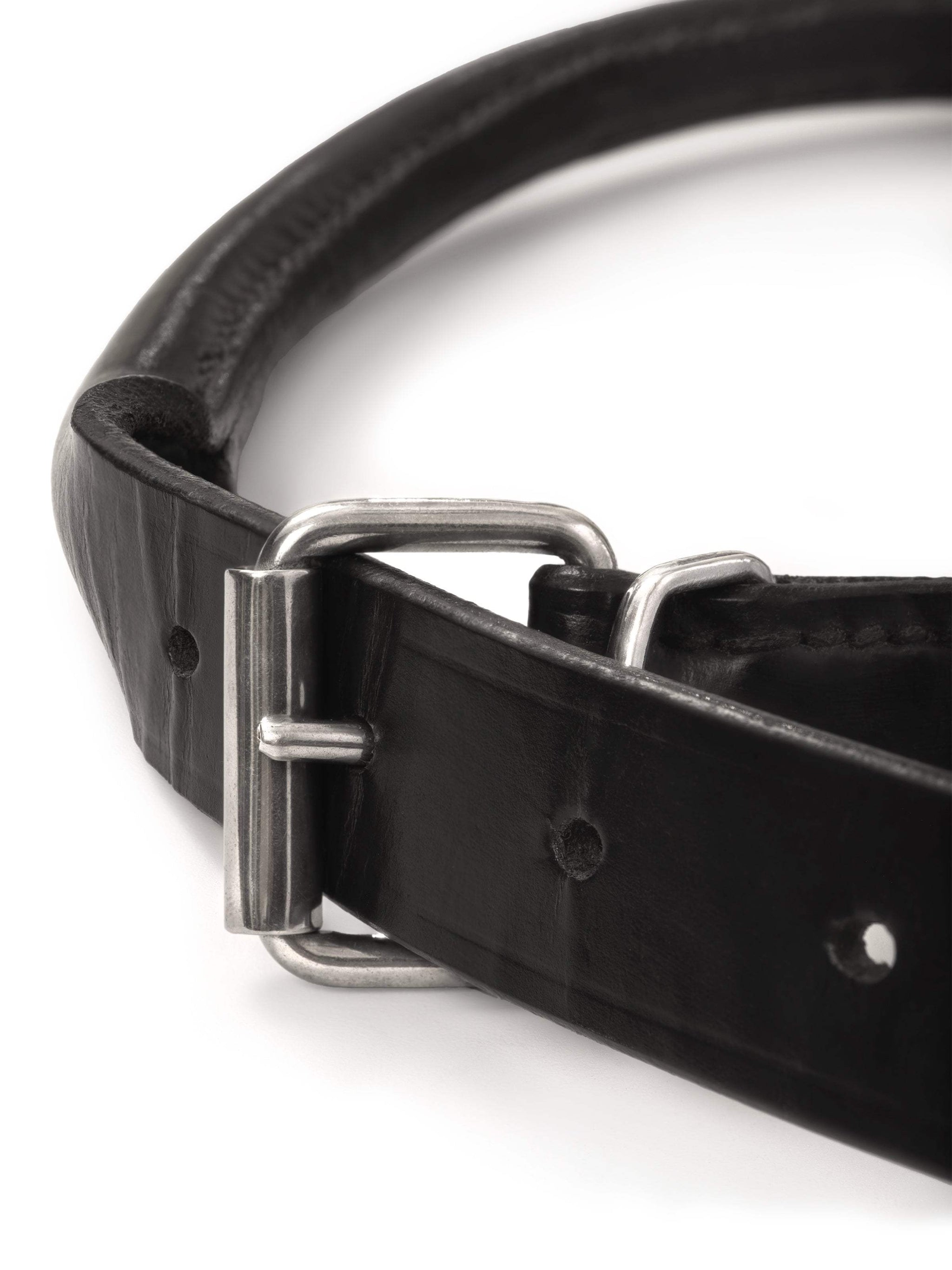 Rolled Leather Dog Collar - Classy Leather Bags - Flyclothing LLC