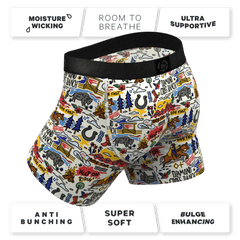 The Rowdy Rodeo | Western Map Shinesty x Diamond Cross Ranch Ball Hammock® Pouch Underwear With Fly - Shinesty