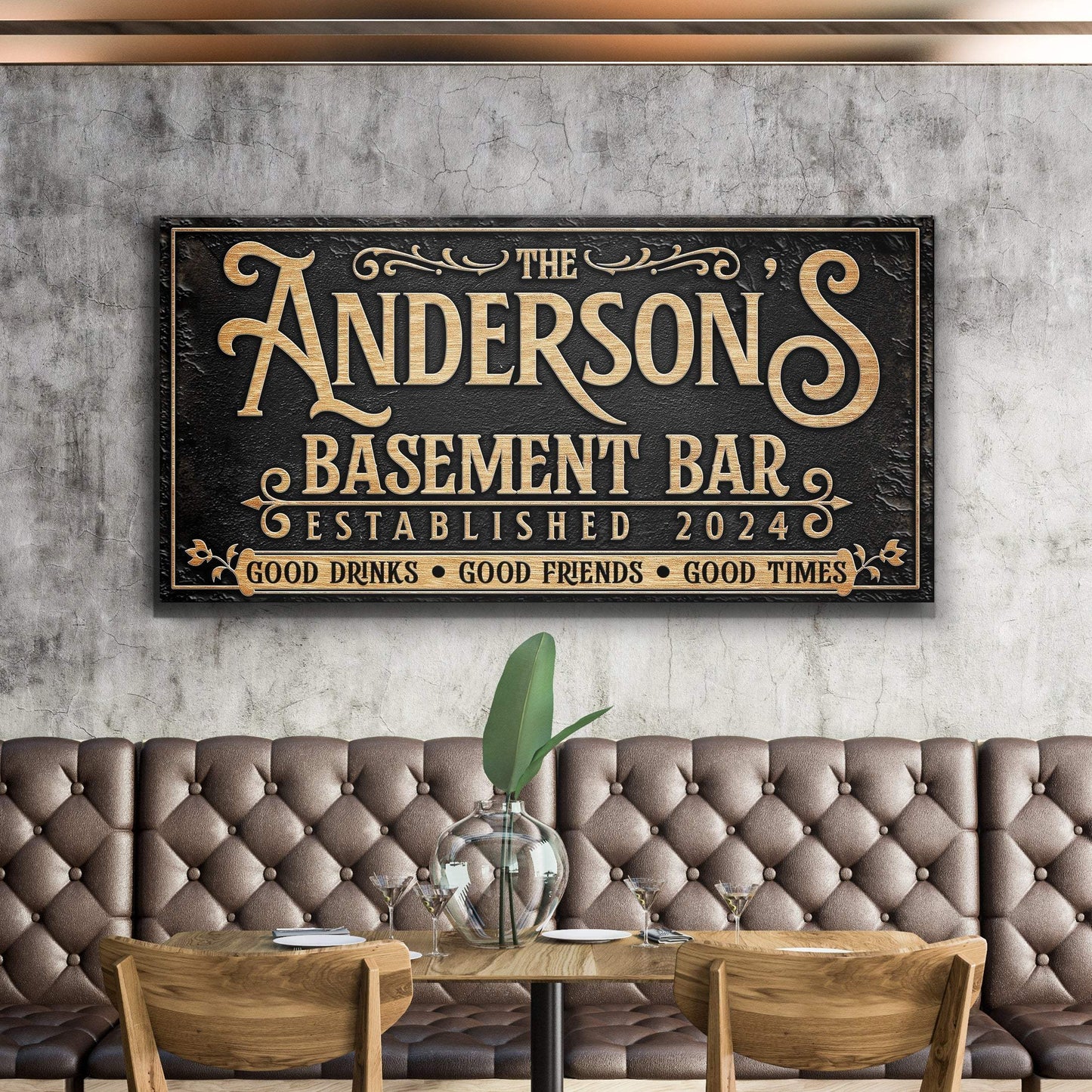 Custom Basement Bar Sign III - Tailored Canvases - Flyclothing LLC