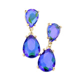 Double Teardrop Link Dangle Evening Earrings - Madeline Love - Flyclothing LLC
