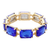 Emerald Cut Stone Stretch Evening Bracelet - Madeline Love - Flyclothing LLC