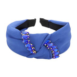 Marquise Stone Embellished Knot Burnout Headband - Madeline Love - Flyclothing LLC