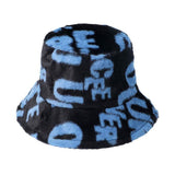 Patterned Faux Fur Bucket Hat - Madeline Love - Flyclothing LLC