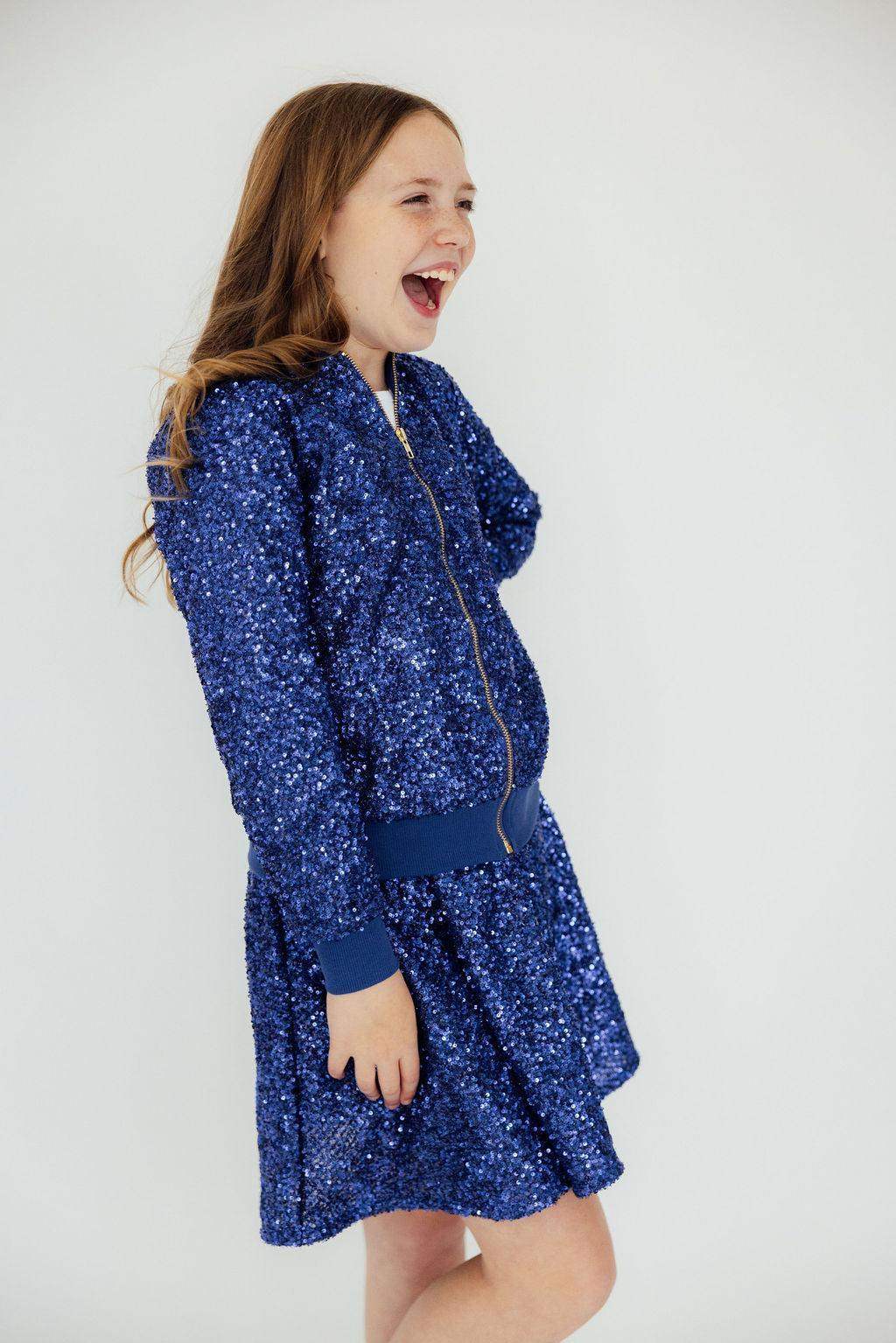 Royal Blue Sequin Twirl Skort - Mila & Rose ® - Flyclothing LLC