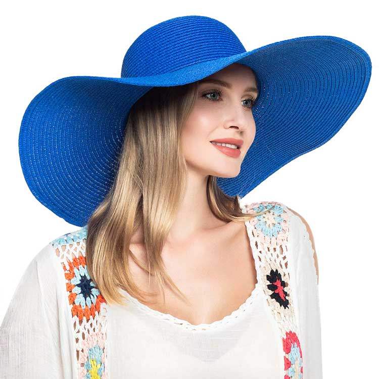 Solid Floppy Straw Sun Hat - Madeline Love - Flyclothing LLC
