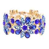 Teardrop Stone Accented Flower Stretch Evening Bracelet - Madeline Love - Flyclothing LLC