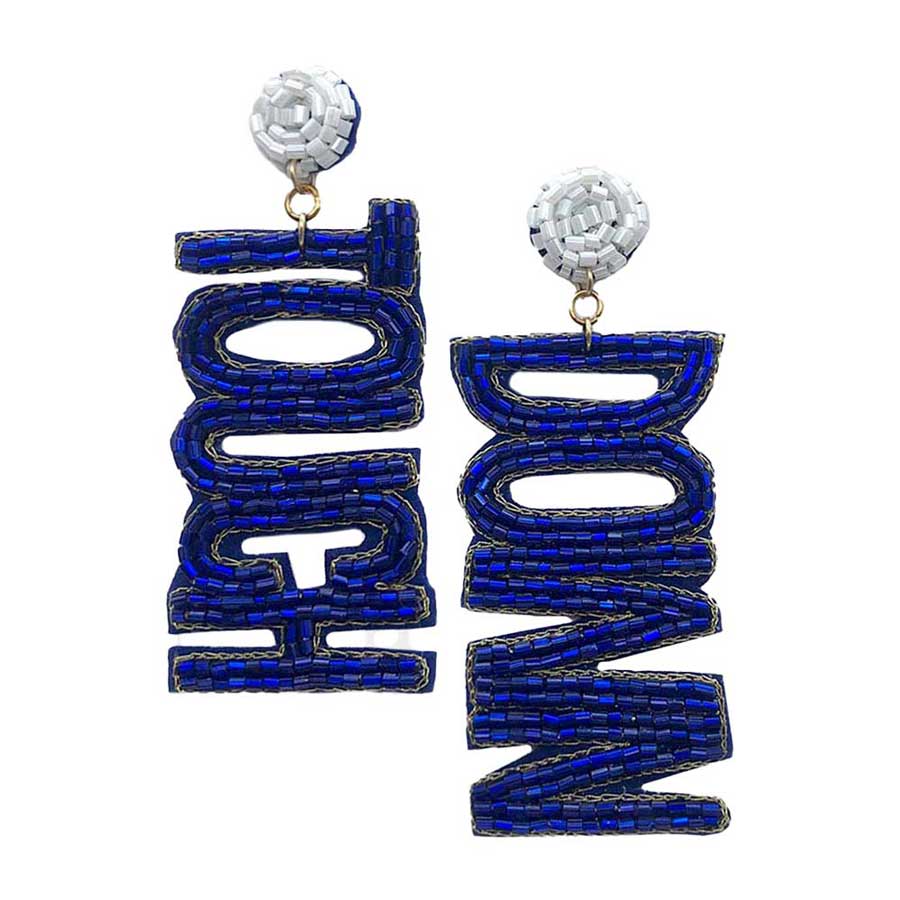Felt Back Touch Down Message Beaded Dangle Earrings - Madeline Love - Flyclothing LLC