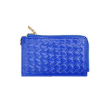 Faux Leather Basket Weave Flat Card Holder Wallet with Wristlet - Madeline Love - Flyclothing LLC