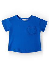 Royal Blue Ruffle Pocket Tee - Mila & Rose ® - Flyclothing LLC