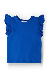 Royal Blue S/S Ruffle Tee - Mila & Rose ® - Flyclothing LLC