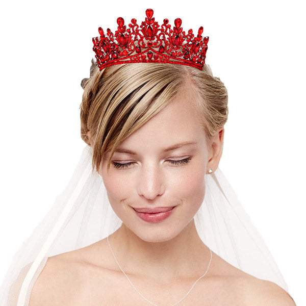 Teardrop Marquise Stone Accented Crown Tiara - Madeline Love - Flyclothing LLC