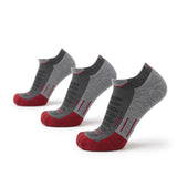 3 Pack Ruby - Run Ankle Midweight Merino Wool Sock - GRIP6 - Flyclothing LLC