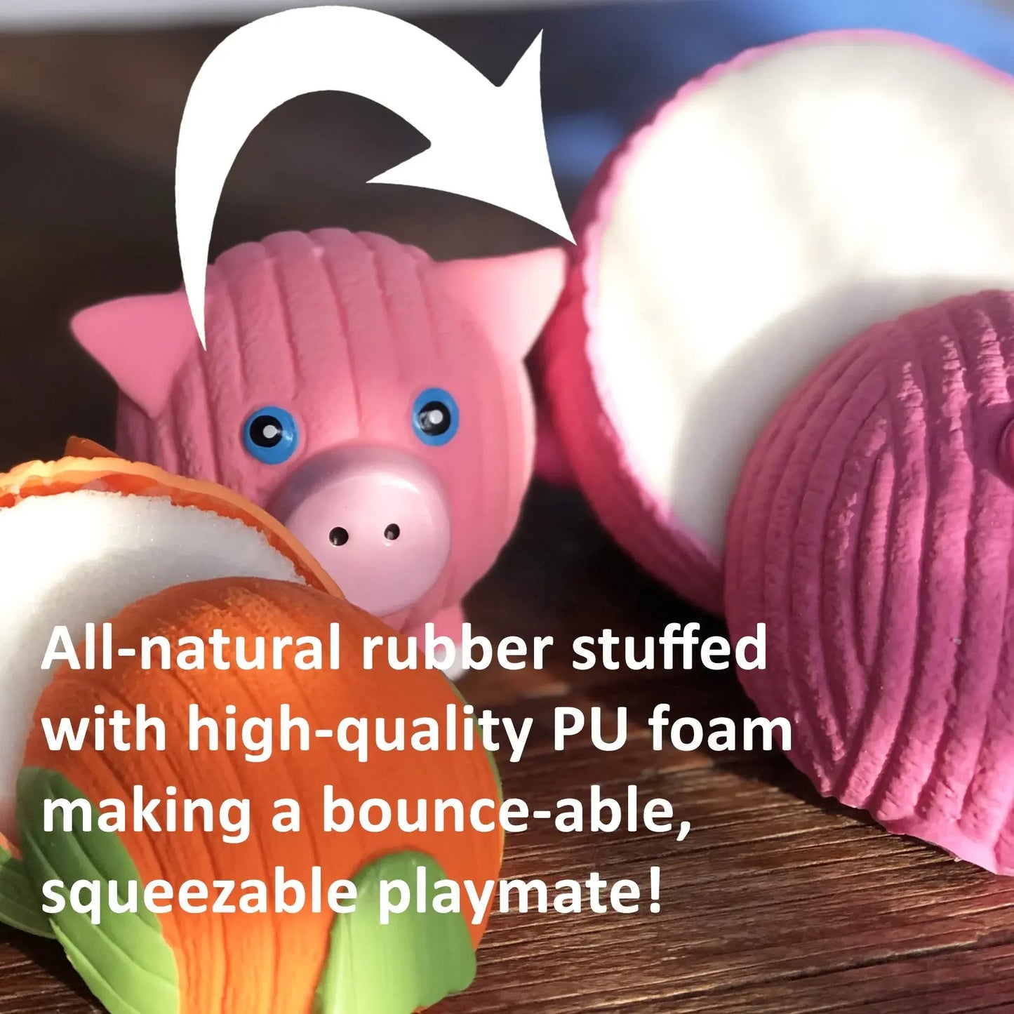 Hamlet Pig Ruff-Tex® Latex Ball Dog Toy, Large - HuggleHounds - Flyclothing LLC