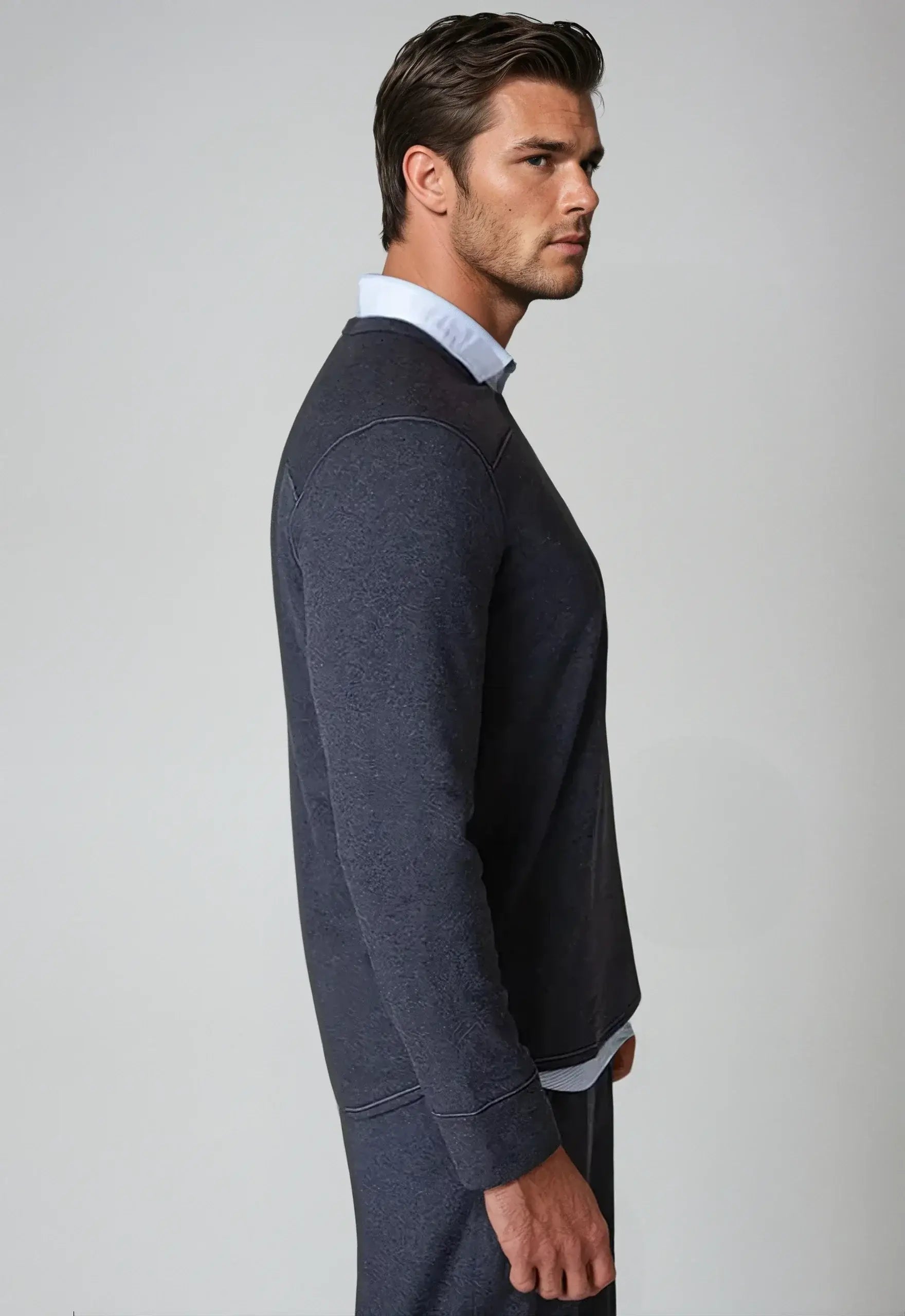 Rugvee Pullover V-Neck Sweatshirt - Charcoal Grey - Buki - Flyclothing LLC
