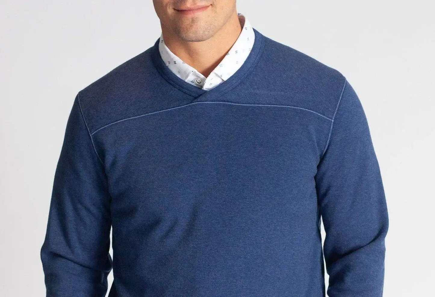 Rugvee Pullover V-Neck Sweatshirt - Tokyo Blue - Buki - Flyclothing LLC