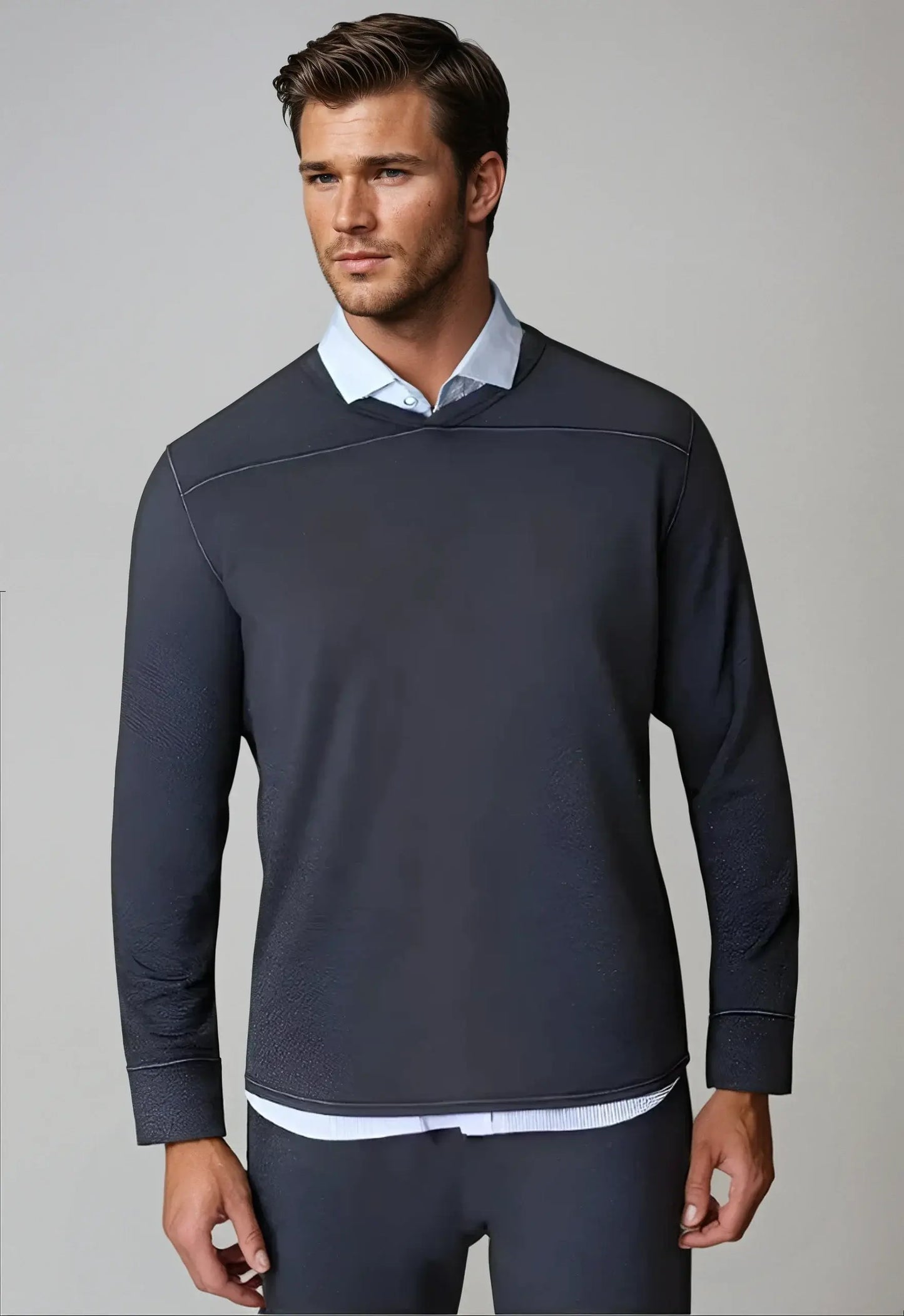 Rugvee Pullover V-Neck Sweatshirt - Charcoal Grey - Buki - Flyclothing LLC