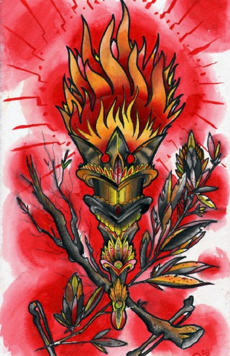 Black Market Art Company Runic Torch Print