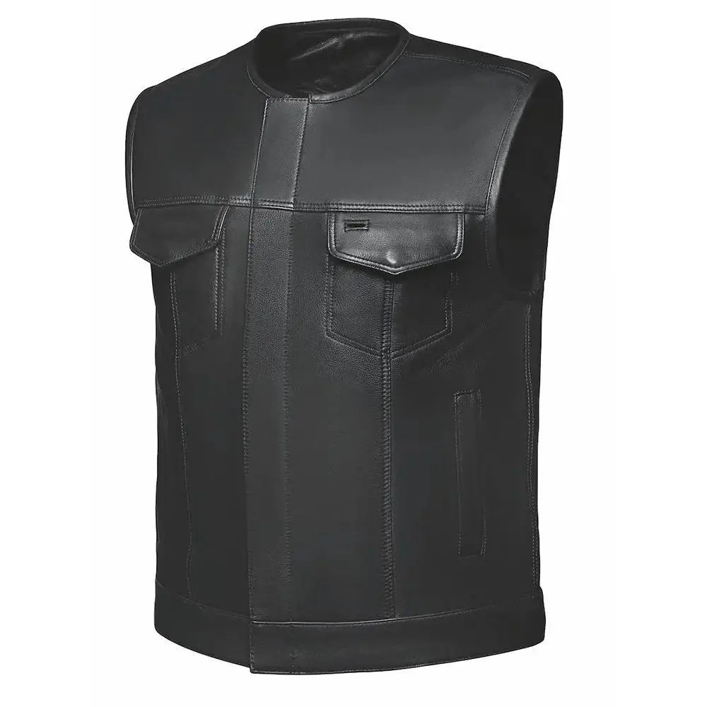 Runner - Men's SOA Club Style Leather Motorcycle Vest - Unik Just for Bikers - Flyclothing LLC
