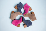 Twilight Studded Heeled Ankle Boot in Denim - Naughty Monkey