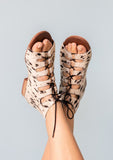 Nola Sandals in Black and White - Naughty Monkey