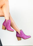 Fiera Glitter Booties in Pink - Naughty Monkey