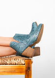 Fiera Glitter Booties in Blue - Naughty Monkey